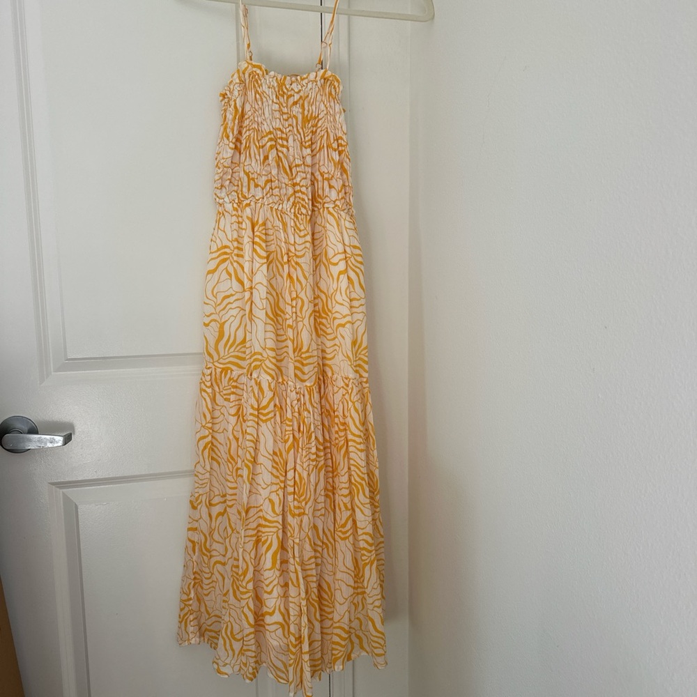 Joie Yellow and White Maxi Dress